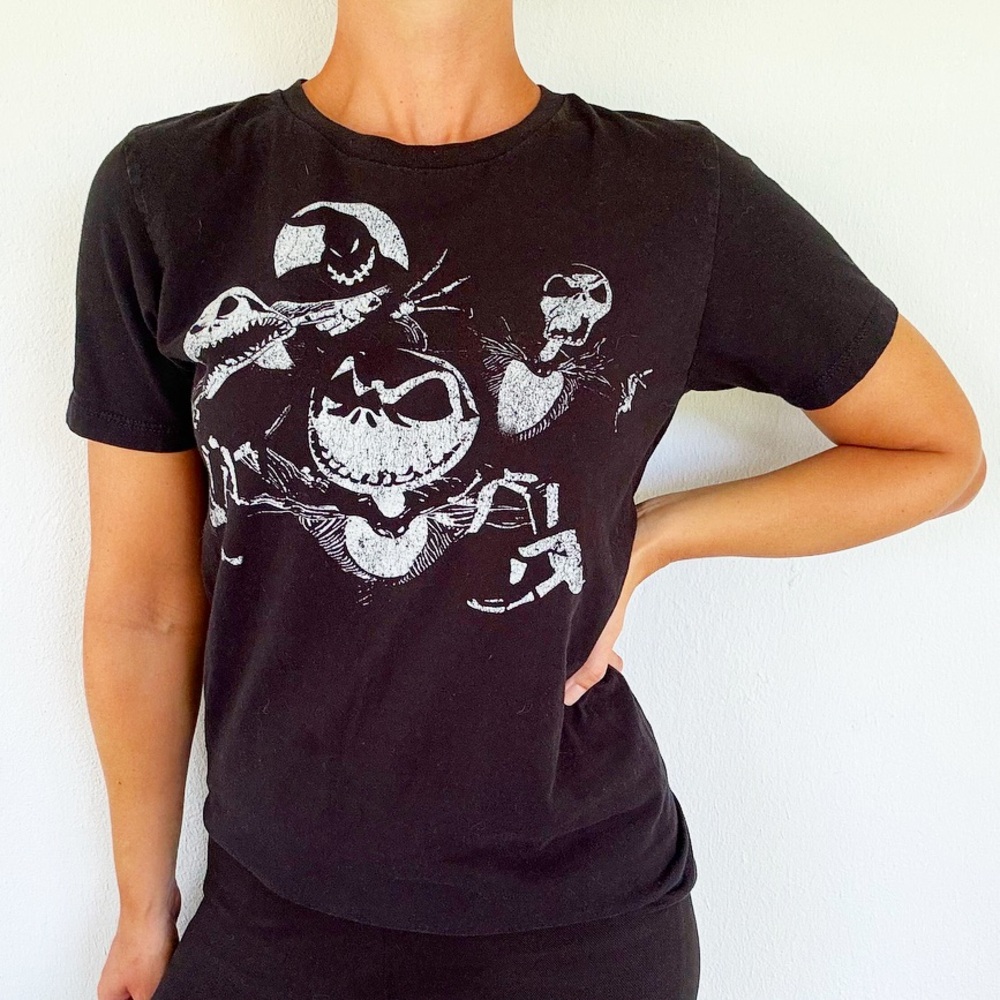 Disney Nightmare Before Christmas Jack Skellington black graphic print tee small